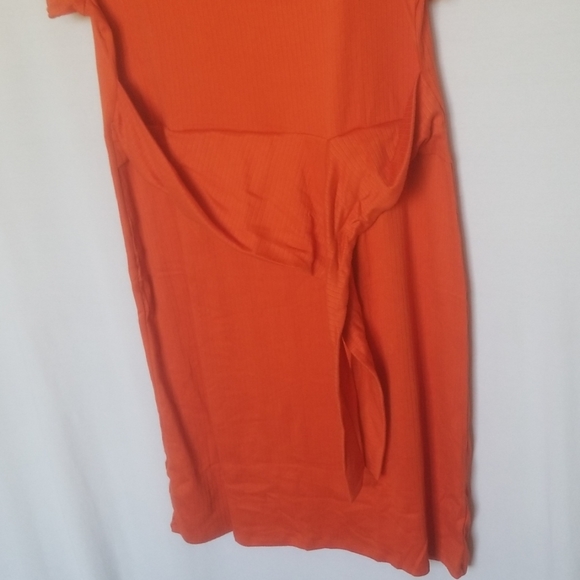 Women's Plus Size 1X Dress Built In Accent Belt Planet Gold Soft Orange - Picture 7 of 8